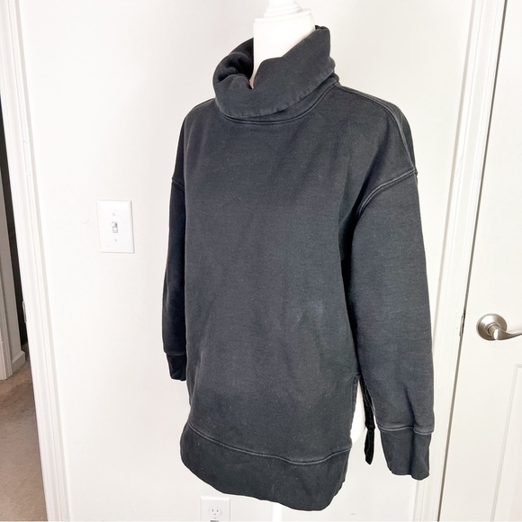 Athleta Sweatshirt Women's Small Mock Funnel Neck Black Pull Over Workout Casual - Picture 3 of 9